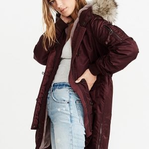 Faux fur hooded parka